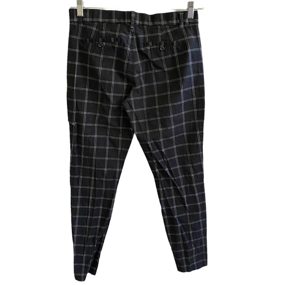 Gap Slim City Black White Windowpane Trousers Work Pants Size 4 - Picture 2 of 5